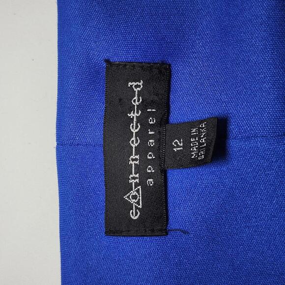 Connected Apparel Women's Blue Floral Animal Print Dress Size 12 - Picture 7 of 9